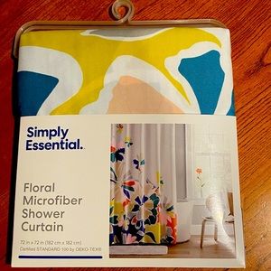Simply essential, 72” x 72” floral microfiber shower curtain. New